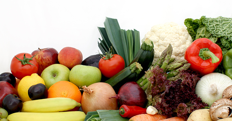 Large display of various fruit and vegetables